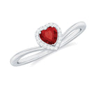 Rosec Jewels-Heart Shape Lab Grown Ruby and Diamond Halo Promise Ring