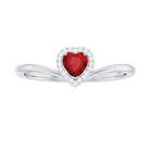 Rosec Jewels-Heart Shape Lab Grown Ruby and Diamond Halo Promise Ring