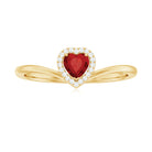 Rosec Jewels-Heart Shape Lab Grown Ruby and Diamond Halo Promise Ring