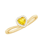 Rosec Jewels-Heart Shape Yellow Sapphire and Diamond Halo Promise Ring