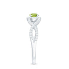 Rosec Jewels-Peridot and Diamond Criss Cross Engagement Ring