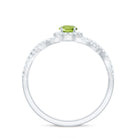 Rosec Jewels-Peridot and Diamond Criss Cross Engagement Ring