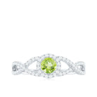 Rosec Jewels-Peridot and Diamond Criss Cross Engagement Ring