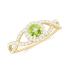 Rosec Jewels-Peridot and Diamond Criss Cross Engagement Ring