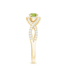 Rosec Jewels-Peridot and Diamond Criss Cross Engagement Ring