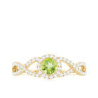 Rosec Jewels-Peridot and Diamond Criss Cross Engagement Ring