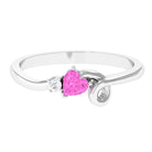 Rosec Jewels-Heart Shape Pink Sapphire and Diamond Twisted Promise Ring