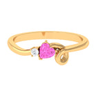 Rosec Jewels-Heart Shape Pink Sapphire and Diamond Twisted Promise Ring