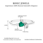 Rosec Jewels-Heart Shape Emerald and Diamond Twisted Promise Ring in Gold