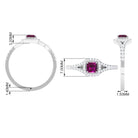 Rosec Jewels-Rhodolite and Diamond Split Shank Engagement Ring