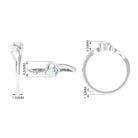 Rosec Jewels-1/4 CT Ethiopian Opal Heart Promise Ring with Diamond