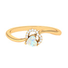 Rosec Jewels-1/4 CT Ethiopian Opal Heart Promise Ring with Diamond