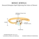 Rosec Jewels-1/4 CT Ethiopian Opal Heart Promise Ring with Diamond