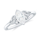 Rosec Jewels-Marquise Cut Moissanite Solitaire Celtic Knot Ring in Bezel Setting