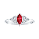 Rosec Jewels-Marquise Cut Created Ruby Solitaire Celtic Knot Ring