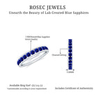 Rosec Jewels-Round Created Blue Sapphire Full Eternity Ring in Channel Setting