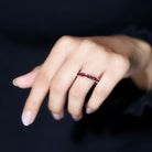 Round Created Ruby Full Eternity Ring in Channel Setting Lab Created Ruby - ( AAAA ) - Quality - Rosec Jewels