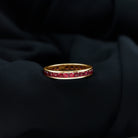 Round Created Ruby Full Eternity Ring in Channel Setting Lab Created Ruby - ( AAAA ) - Quality - Rosec Jewels