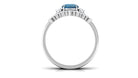 Rosec Jewels-Round London Blue Topaz Designer Trio Wedding Ring Set with Diamond