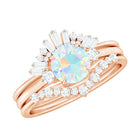 Rosec Jewels-Ethiopian Opal Designer Trio Wedding Ring Set with Diamond