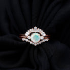 Rosec Jewels-Ethiopian Opal Designer Trio Wedding Ring Set with Diamond