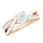 Rosec Jewels-Solitaire Ethiopian Opal and Diamond Engagement Ring