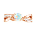 Rosec Jewels-Solitaire Ethiopian Opal and Diamond Engagement Ring