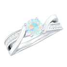 Rosec Jewels-Solitaire Ethiopian Opal and Diamond Engagement Ring