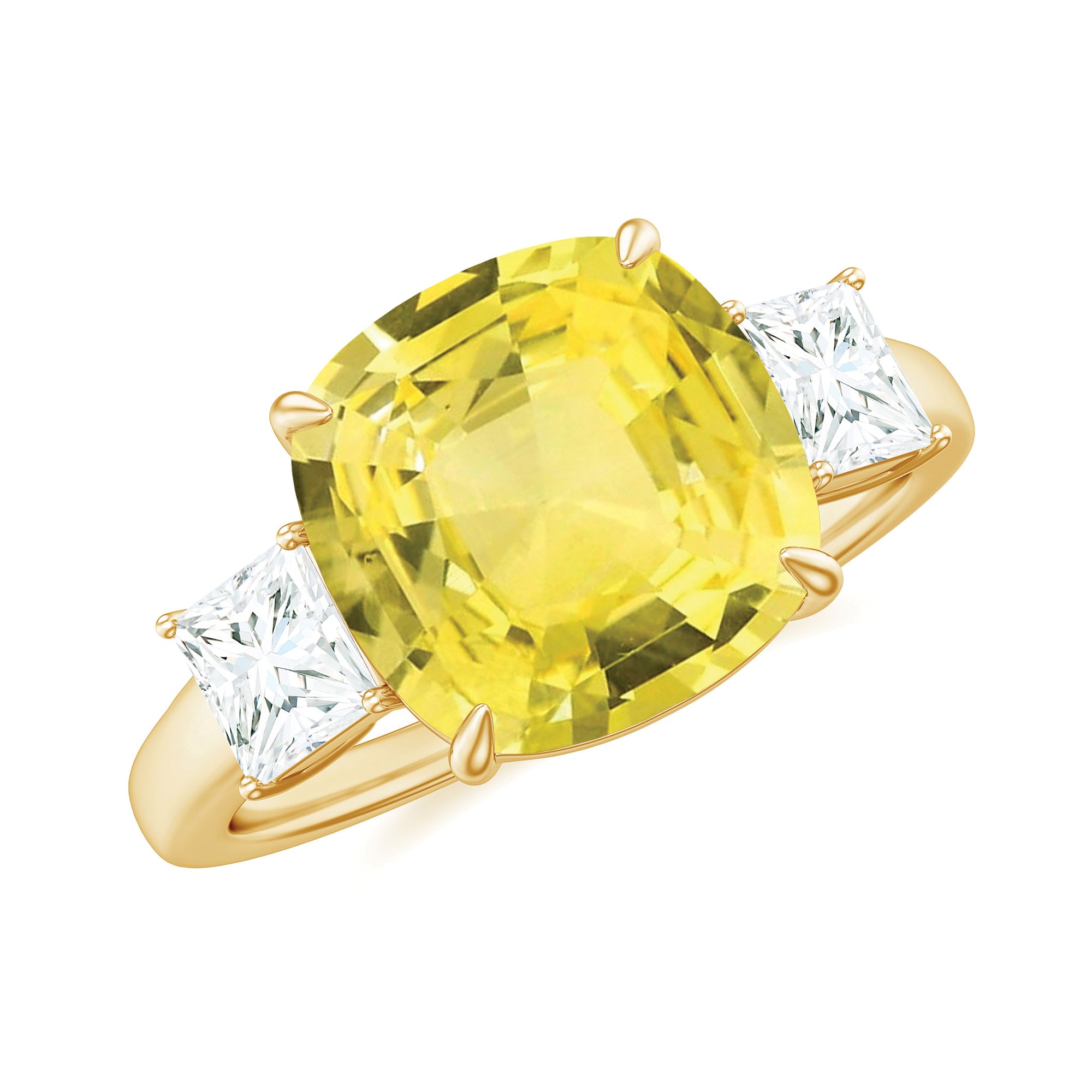 Rosec Jewels-Created Yellow Sapphire and Moissanite Engagement Ring