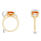 Rosec Jewels-Created Orange Sapphire Engagement Ring with Moissanite