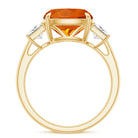 Rosec Jewels-Created Orange Sapphire Engagement Ring with Moissanite