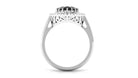 Rosec Jewels-Oval Lab Grown Black Diamond and Moissanite Halo Engagement Ring