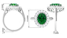 Rosec Jewels-Vintage Style Lab Grown Emerald and Moissanite Halo Engagement Ring