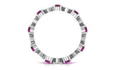 Rosec Jewels-Natural Rhodolite and Diamond Eternity Band Ring