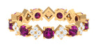 Rosec Jewels-Natural Rhodolite and Diamond Eternity Band Ring