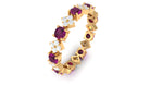 Rosec Jewels-Natural Rhodolite and Diamond Eternity Band Ring