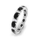 Rosec Jewels-Minimal Black Onyx and Diamond Eternity Band Ring