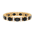 Rosec Jewels-Minimal Black Onyx and Diamond Eternity Band Ring