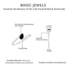 Rosec Jewels-Lab Grown Black Diamond Titled Bypass Promise Ring with Diamond