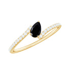 Rosec Jewels-Lab Grown Black Diamond Titled Bypass Promise Ring with Diamond