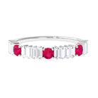 Rosec Jewels-Ruby and Diamond Contemporary Half Eternity Ring