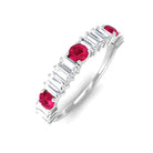 Rosec Jewels-Ruby and Diamond Contemporary Half Eternity Ring