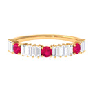 Rosec Jewels-Ruby and Diamond Contemporary Half Eternity Ring