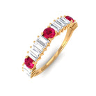 Rosec Jewels-Ruby and Diamond Contemporary Half Eternity Ring