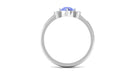 Rosec Jewels-Round Tanzanite Solitaire Promise Ring with Diamond