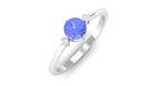 Rosec Jewels-Round Tanzanite Solitaire Promise Ring with Diamond