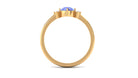 Rosec Jewels-Round Tanzanite Solitaire Promise Ring with Diamond