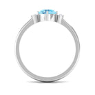 Rosec Jewels-Round Aquamarine Solitaire Promise Ring with Diamond