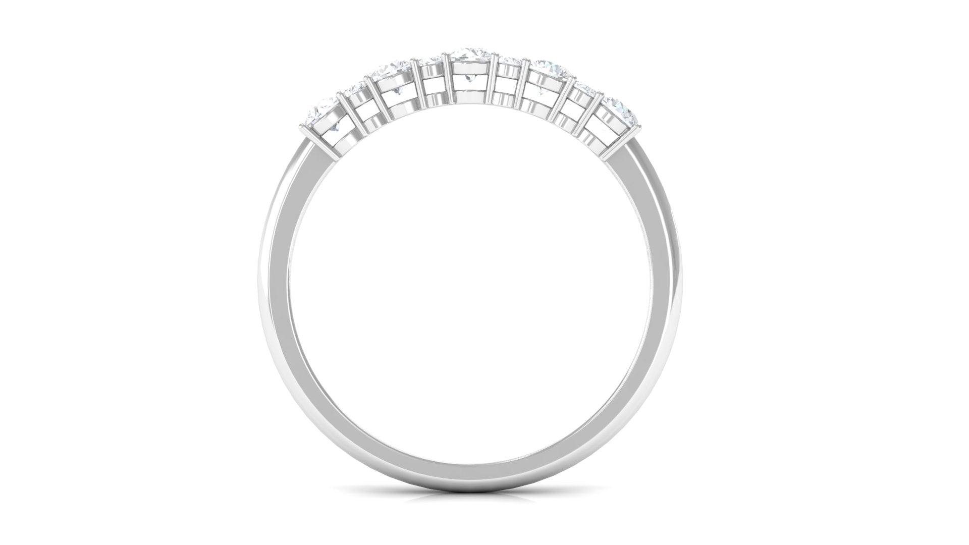 Rosec Jewels-Minimal Round Moissanite Simple Half Eternity Ring