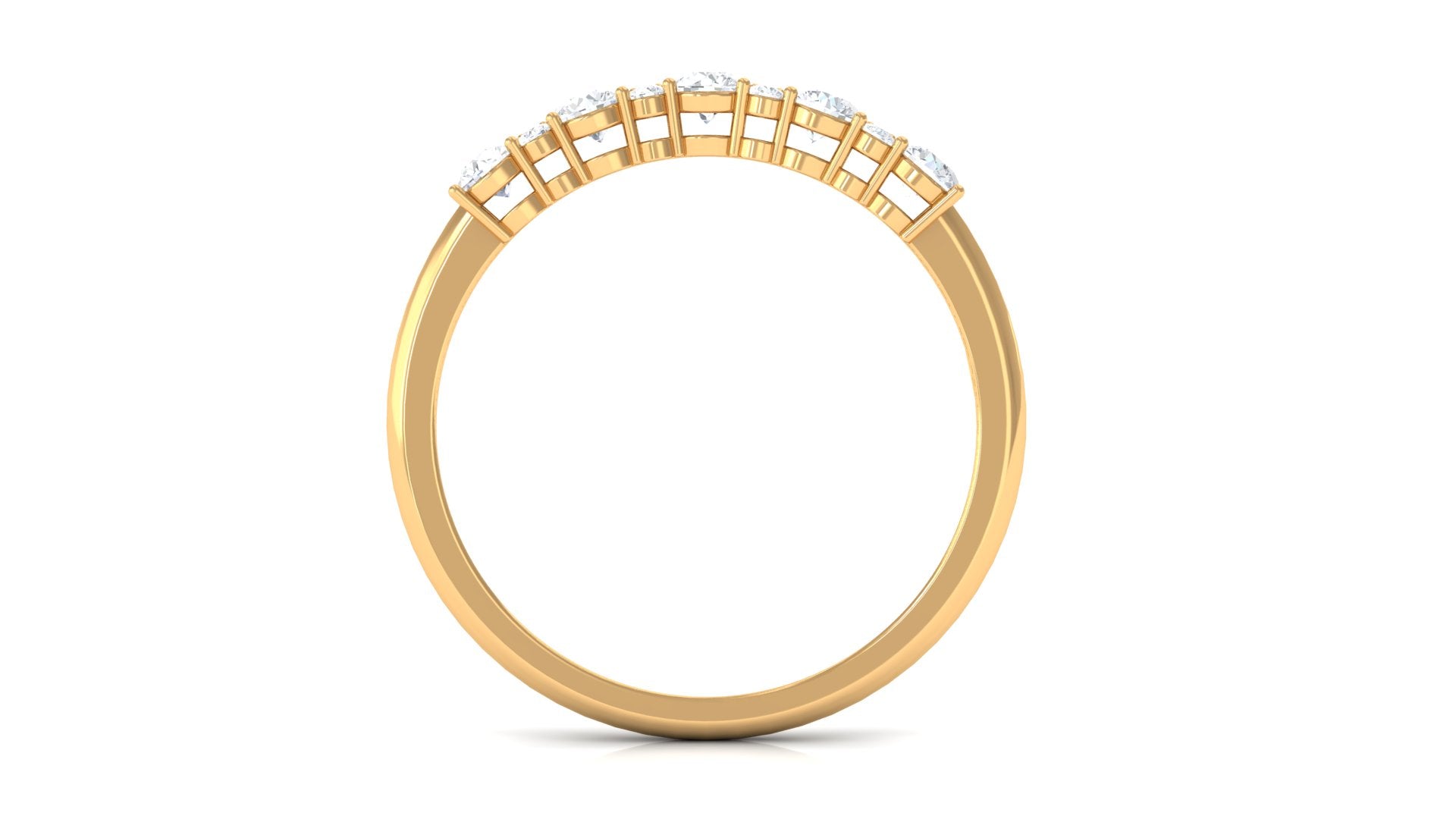 Rosec Jewels-Minimal Round Moissanite Simple Half Eternity Ring